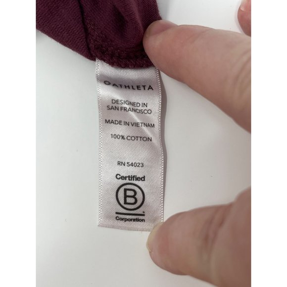 Athleta Long Sleeve Top Burgundy Crew Neck Tunic Womens Size Small - Picture 3 of 4